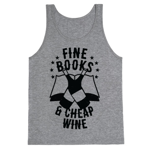 Fine Books & Cheap Wine Tank Top