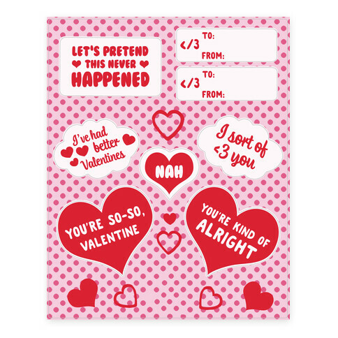 Sassy Valentines Day  Stickers and Decal Sheet