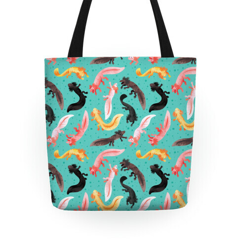 Cute Bright Axolotl Pattern Tote