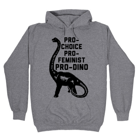 Pro-Choice Pro-Feminist Pro-Dino Hooded Sweatshirt