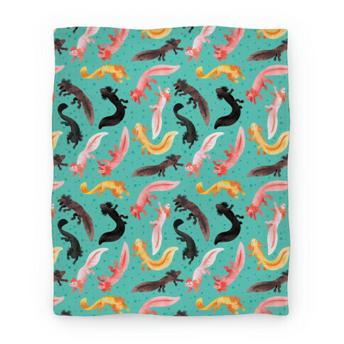 Cute Bright Axolotl Pattern Blanket