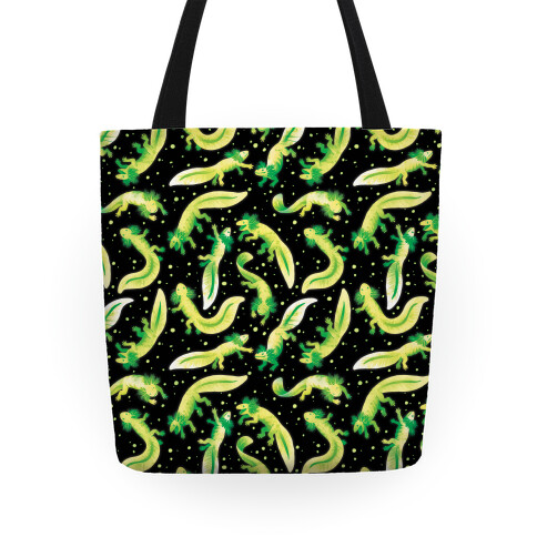 Green Fluorescent Axolotl Pattern Tote