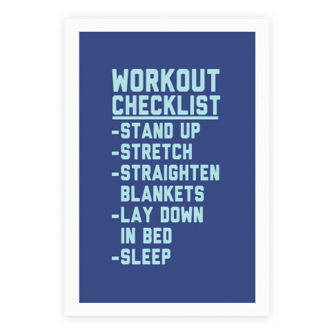 Workout Checklist Poster