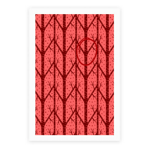 Red Tree Pattern Poster