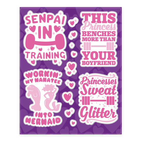 Fitness Princess  Stickers and Decal Sheet