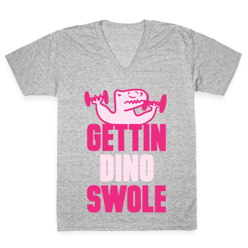 Gettin' Dino Swole V-Neck Tee Shirt