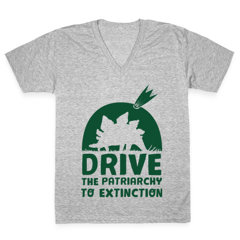 Drive The Patriarchy To Extinction V-Neck Tee Shirt