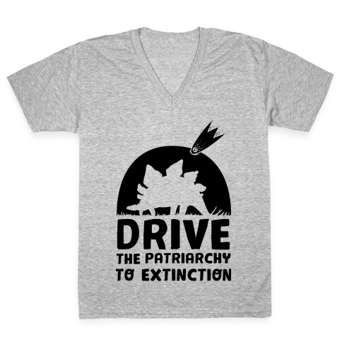 Drive The Patriarchy To Extinction V-Neck Tee Shirt