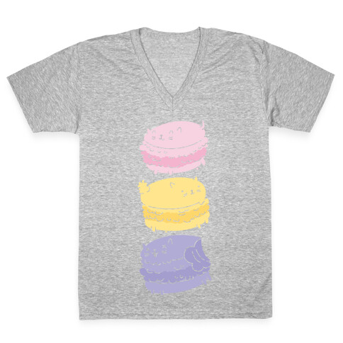 Cat Macarons V-Neck Tee Shirt