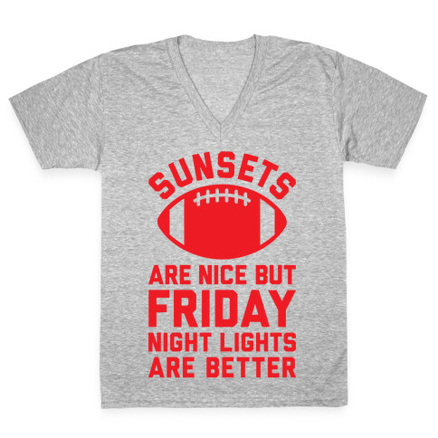 Sunsets And Friday Night Lights V-Neck Tee Shirt