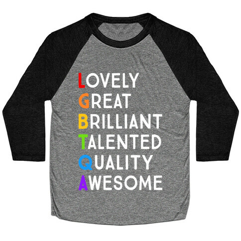 LGBTQA Meanings Baseball Tee