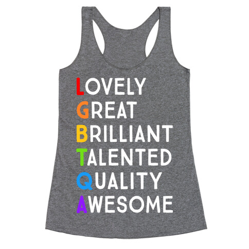 LGBTQA Meanings Racerback Tank Top