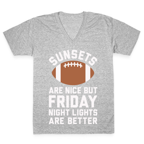 Sunsets And Friday Night Lights V-Neck Tee Shirt