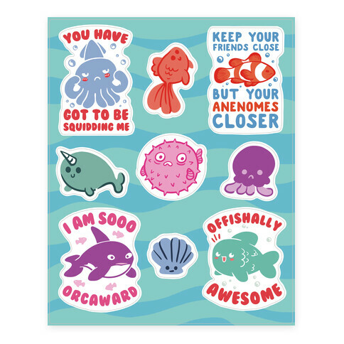 Fish Puns  Stickers and Decal Sheet