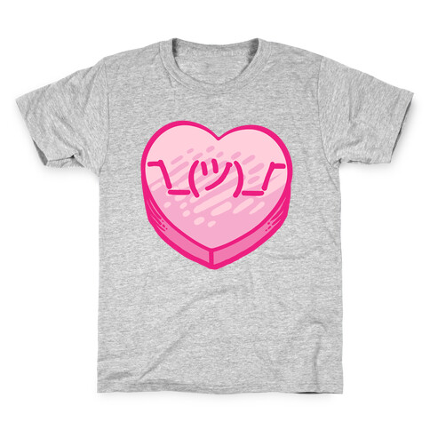 Shrug Emoticon Conversation Heart Kids T-Shirt