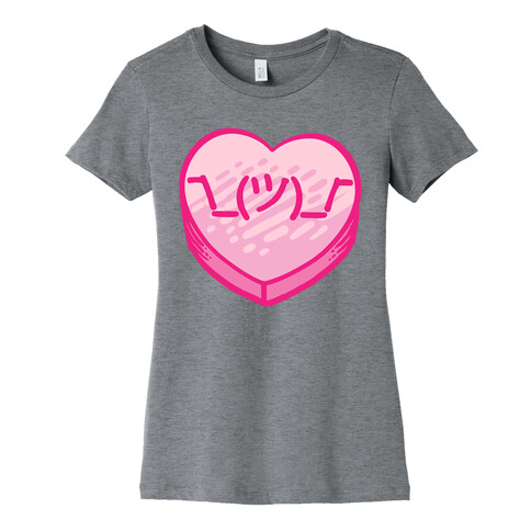 Shrug Emoticon Conversation Heart Womens T-Shirt