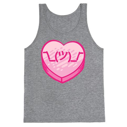 Shrug Emoticon Conversation Heart Tank Top