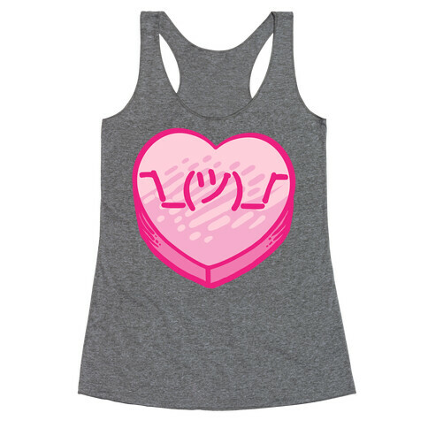 Shrug Emoticon Conversation Heart Racerback Tank Top