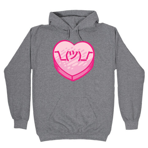 Shrug Emoticon Conversation Heart Hooded Sweatshirt