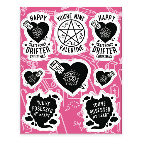 Supernatural Valentine's Day  Stickers and Decal Sheet