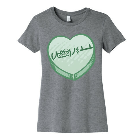 Table Flip Emoticon Candy Heart Womens T-Shirt