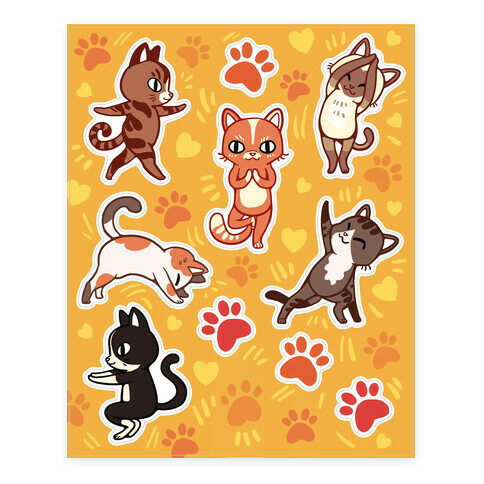 Yoga Cat  Stickers and Decal Sheet