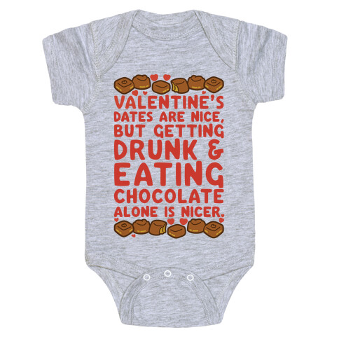 Valentines Dates And Chocolate Baby One-Piece