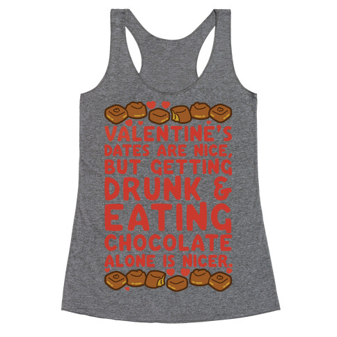 Valentines Dates And Chocolate Racerback Tank Top