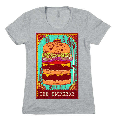 Burger Emperor Tarot Card Womens T-Shirt