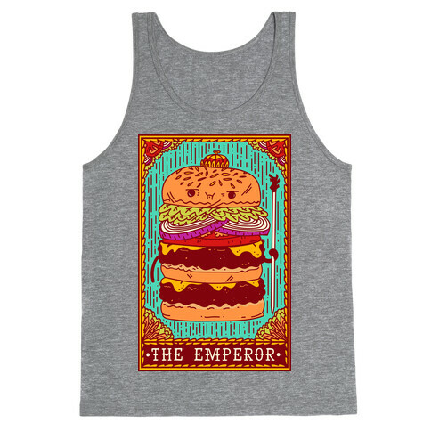 Burger Emperor Tarot Card Tank Top