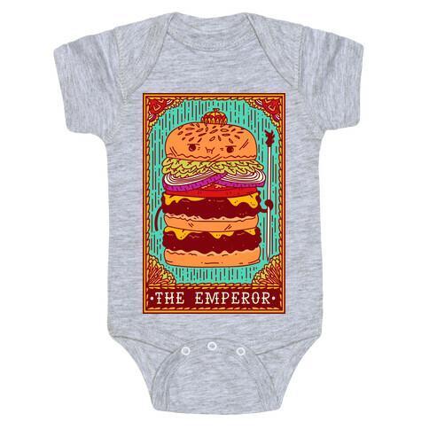 Burger Emperor Tarot Card Baby One-Piece