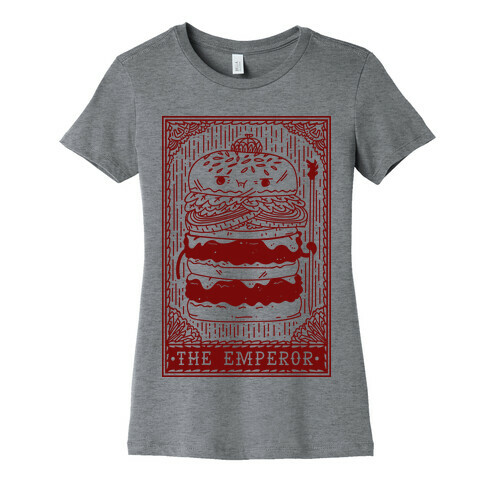 Burger Emperor Tarot Card Womens T-Shirt