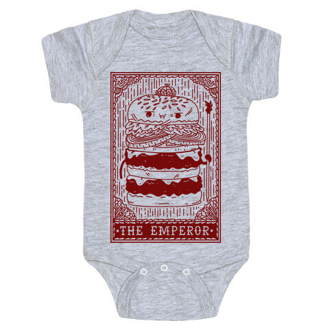 Burger Emperor Tarot Card Baby One-Piece