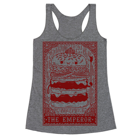 Burger Emperor Tarot Card Racerback Tank Top