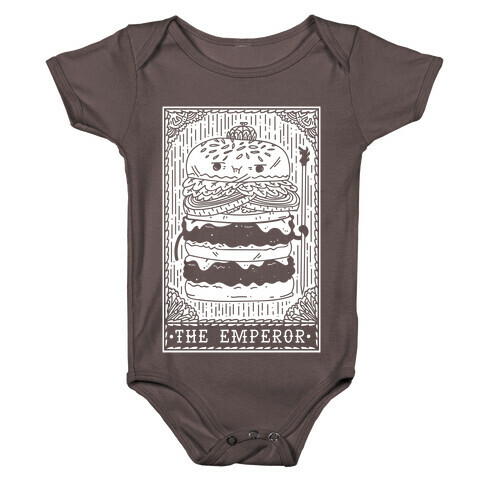 Burger Emperor Tarot Card Baby One-Piece