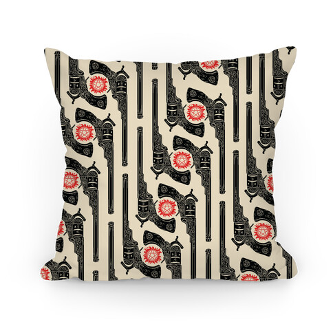 Supernatural Colt Revolver Pattern Pillow