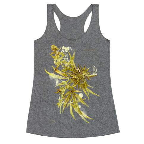 Cannabis Botanical Illustration Racerback Tank Top