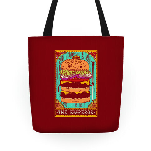 Burger Emperor Tarot Card Tote