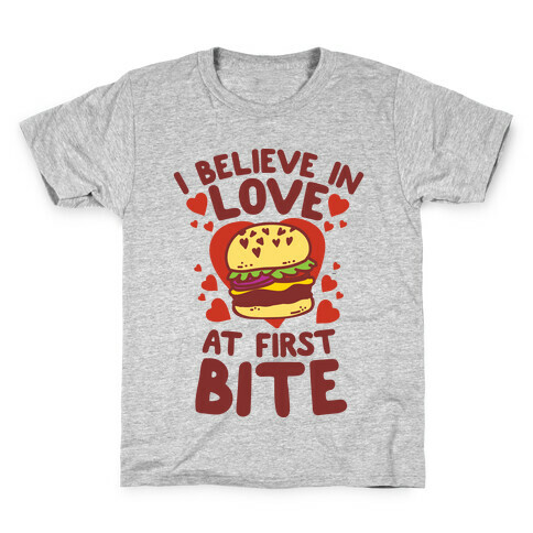 I Believe in Love at First Bite Kids T-Shirt