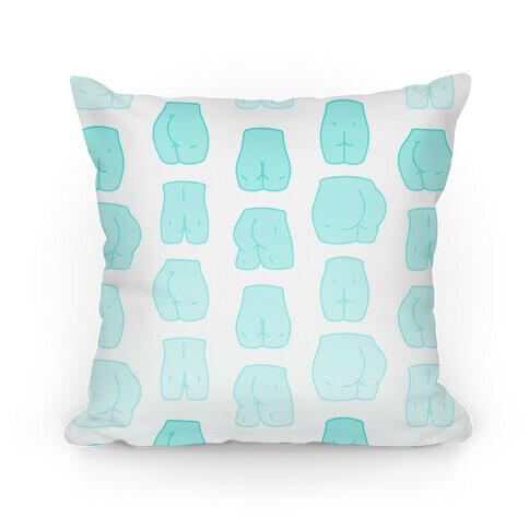 Teal Pastel Butt Pattern Pillow