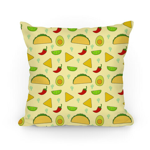 Mexican Food Pattern Pillow