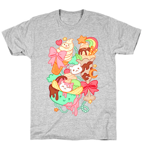 Cute Cat Sundae & Kawaii Ice Cream T-Shirt