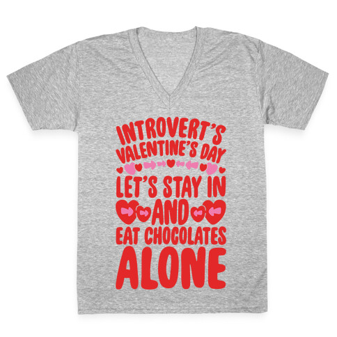 Introverted Valentine V-Neck Tee Shirt