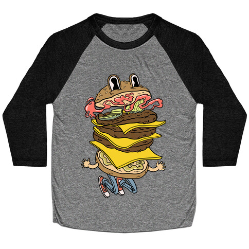 Triple Decker Burger Dude Baseball Tee