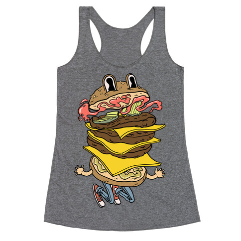 Triple Decker Burger Dude Racerback Tank Top