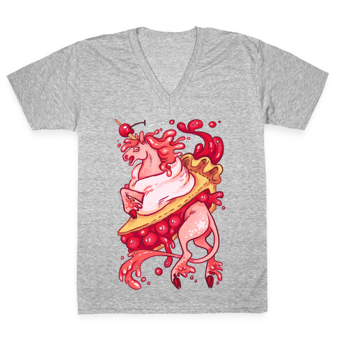 Kawaii Unicorn Pie V-Neck Tee Shirt