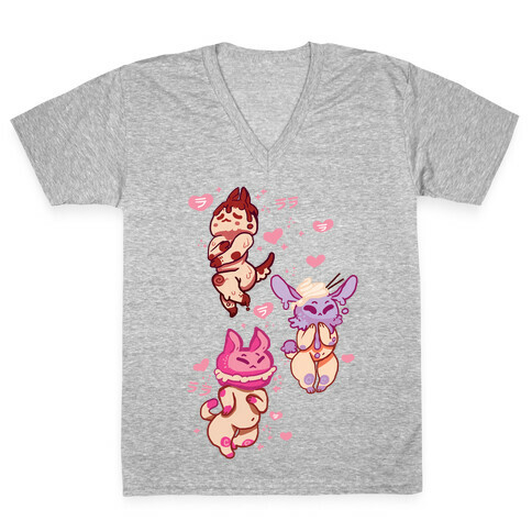 Kawaii Chibi Desserts V-Neck Tee Shirt