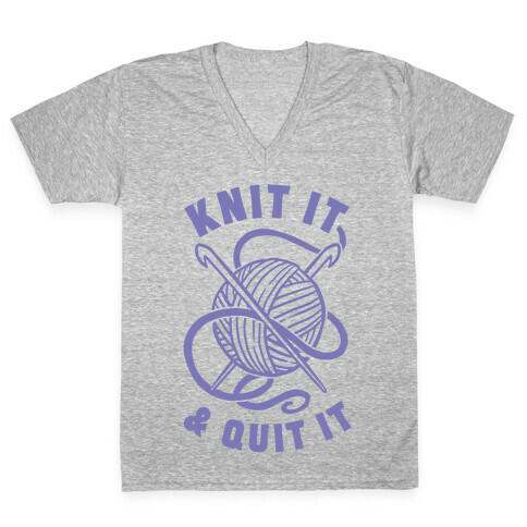 Knit It & Quit It V-Neck Tee Shirt