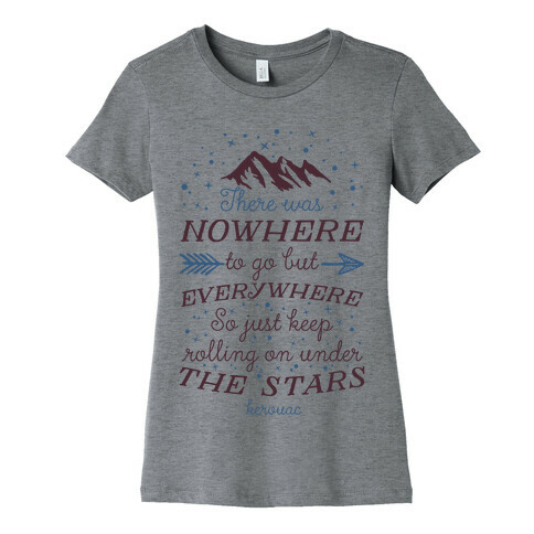 Just Keep Rolling On Under The Stars (Kerouac) Womens T-Shirt