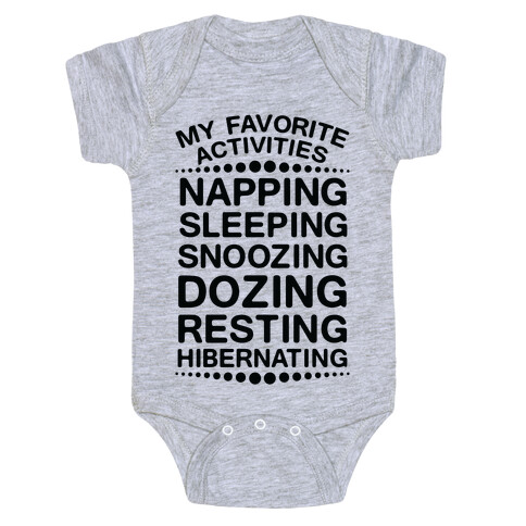 My Favorite Activities: Sleeping Baby One-Piece